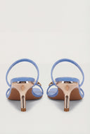 Toe Loop Slant Mid Heel Sandals