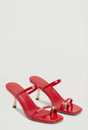 Toe Loop Slant Mid Heel Sandals