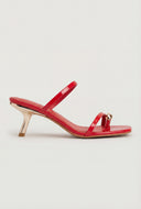 Toe Loop Slant Mid Heel Sandals