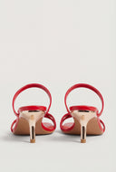 Toe Loop Slant Mid Heel Sandals