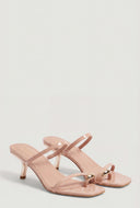 Toe Loop Slant Mid Heel Sandals