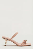 Toe Loop Slant Mid Heel Sandals
