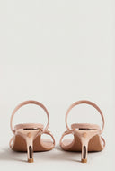 Toe Loop Slant Mid Heel Sandals