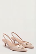 Giovanna Metallic Accent Slingback Kitten Heels