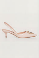 Giovanna Metallic Accent Slingback Kitten Heels