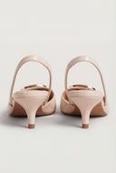 Giovanna Metallic Accent Slingback Kitten Heels