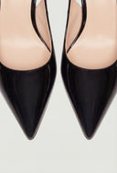 Pointed Toe Metallic Trim Slingback Pumps