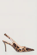 Pointed Toe Metallic Trim Slingback Pumps