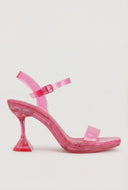 Jelly Ankle Strap Spool Heels