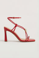 Medallion Knot Strap Stiletto Sandals