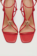 Medallion Knot Strap Stiletto Sandals
