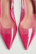Jelly Pointed Toe Slingback Kitten Heels