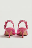 Jelly Pointed Toe Slingback Kitten Heels