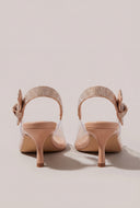 Jelly Pointed Toe Slingback Kitten Heels