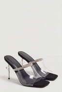 Clear Band Rhinestone Gem Stiletto Heels