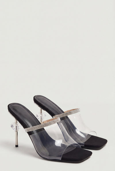 Clear Band Rhinestone Gem Stiletto Heels