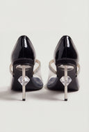 Clear Band Rhinestone Gem Stiletto Heels