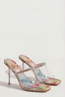 Clear Band Rhinestone Gem Stiletto Heels