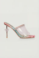 Clear Band Rhinestone Gem Stiletto Heels
