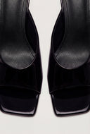 Metallic V Kitten Heel Sandals