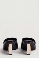 Metallic V Kitten Heel Sandals