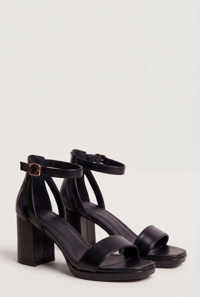 Cutout Block Heel Sandals
