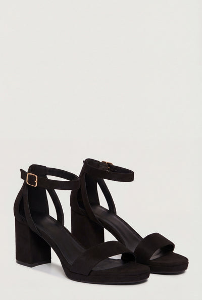 Cutout Block Heel Sandals