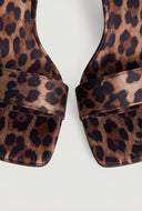 Leopard Ankle Strap Spool Heel Sandals