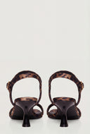 Leopard Ankle Strap Spool Heel Sandals