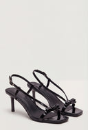 Strappy Bow Mid Heel Sandals