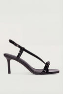 Strappy Bow Mid Heel Sandals