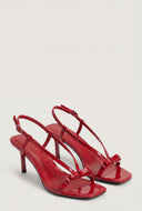 Strappy Bow Mid Heel Sandals