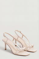 Strappy Bow Mid Heel Sandals