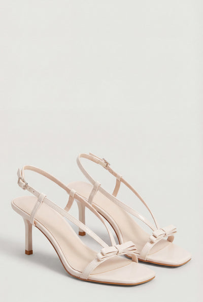 Strappy Bow Mid Heel Sandals