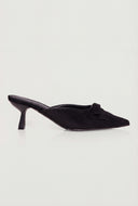 Bow Pointed Toe Mid Heel Mules
