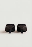 Bow Pointed Toe Mid Heel Mules