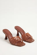 Cutout Jelly Band Mid Heel Sandals