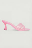 Cutout Jelly Band Mid Heel Sandals
