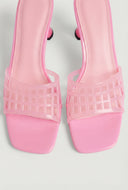 Cutout Jelly Band Mid Heel Sandals