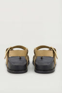 Faux Suede Buckle Strap Toe Loop Sandals