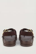 Faux Suede Buckle Strap Toe Loop Sandals