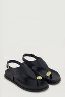 Metallic Toe Loop Footbed Sandals