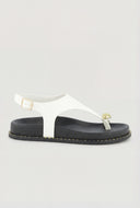 Metallic Toe Loop Footbed Sandals