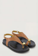 Metallic Toe Loop Footbed Sandals
