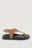 Metallic Toe Loop Footbed Sandals