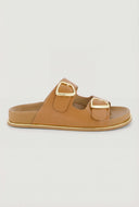 Double Buckle Trim Slide Sandals