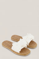 Bow Metallic Trim Espadrille Square Toe Sandals