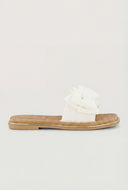 Bow Metallic Trim Espadrille Square Toe Sandals