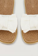 Bow Metallic Trim Espadrille Square Toe Sandals