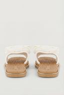 Bow Metallic Trim Espadrille Square Toe Sandals